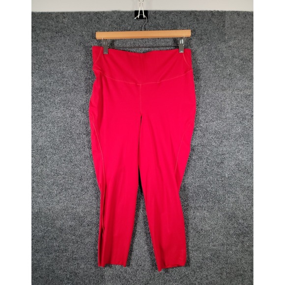 lululemon athletica Pants - Lululemon Base Pace High Rise Crop 23" Leggings Red Nulux Womens Sz 12 Stretch